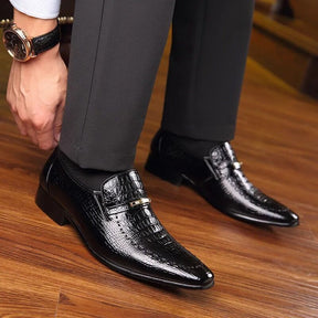 Sapato Social Masculino Mocassim de Couro Legítimo - Aligator Style