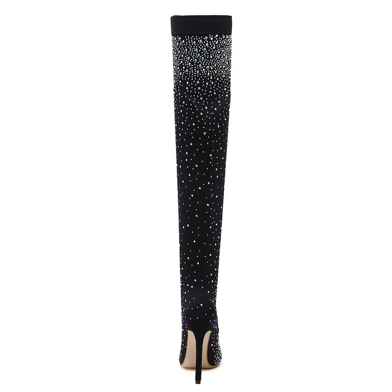 Bottes longues noires brillantes Eilyken