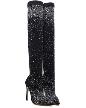 Bottes longues noires brillantes Eilyken