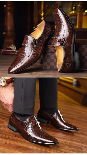 Sapato Social Masculino Mocassim de Couro Legítimo - Aligator Style