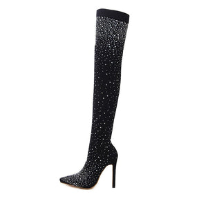 Bottes longues noires brillantes Eilyken